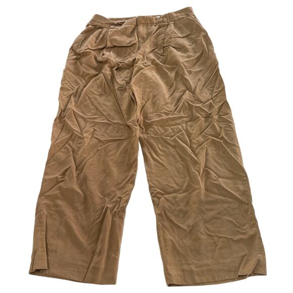 Vince Pants Womens 10 Brown Drop Waist Pleated Trousers Wide Leg Slouchy - Picture 2 of 9